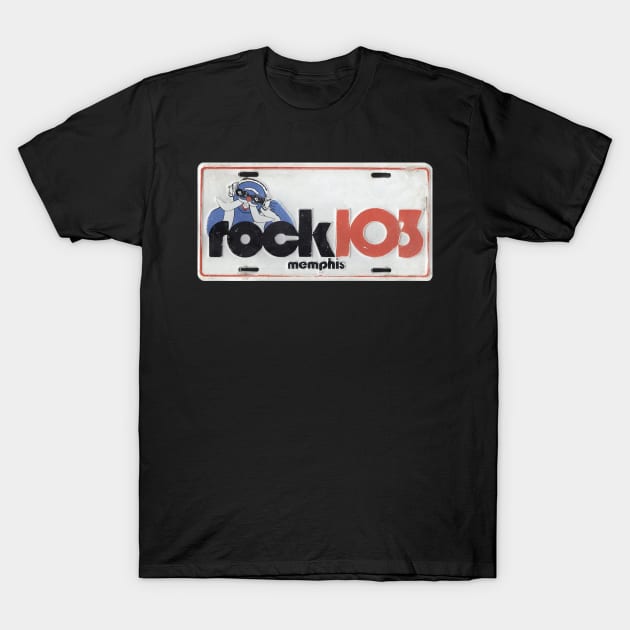 WEGR Rock 103 Retro License Plate T-Shirt by RetroZest